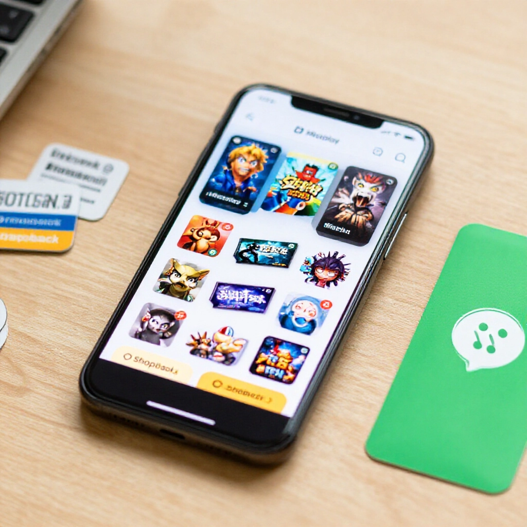 Android 手機執行 Mistplay，周邊環繞熱門遊戲圖示、ShopBack 回饋鈕與 LINE Pay 錢包，木桌自然光線柔和