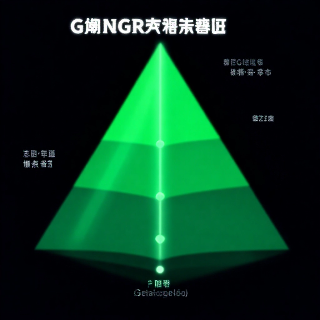 深色調資訊圖表顯示台灣博弈法風險金字塔，分層警示區與安全存取路徑綠光閃耀